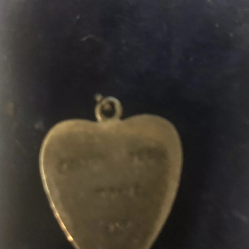 Vintage Authentic Solid Silver Heart Shaped Charm - image 4